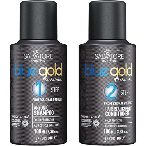 Kit Alisado Salvatore Cosméticos Blue Gold Taninoplastia 2x100ml