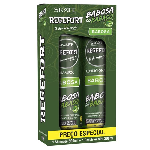 Kit Mantenimiento Skafe Regefort Babosa do Babado Aloe Vera 2x300ml