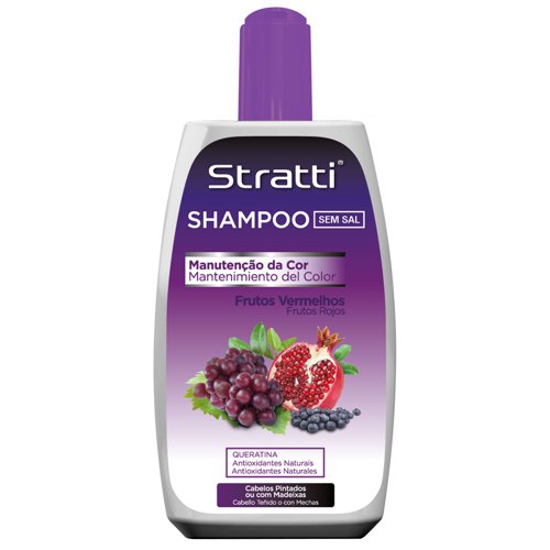 Champú Stratti Frutos Rojos con Keratina sin sal 400ml